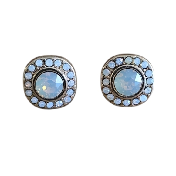 Cindy Ensor Moonstone CZ Gold Vermeil Stud Earrings - Picture 1 of 11